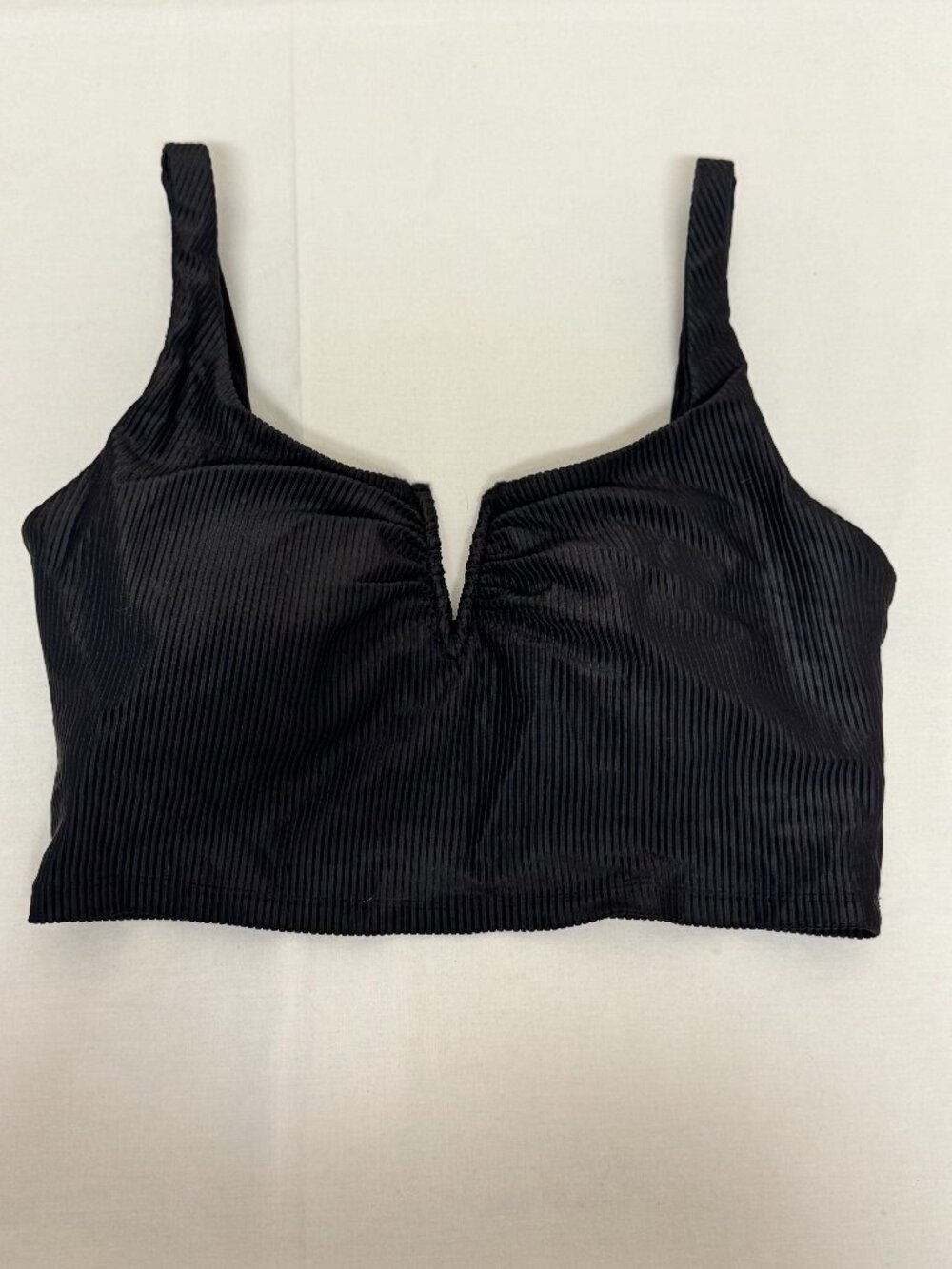 CALIA Womens Medium Black Ribbed Longline Sports Bra Crop Tank Athleisure